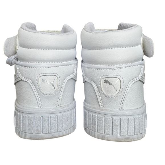 Puma Carina 2.0 Mid Sneakers White Silver Leather US Woman’s Size: 8.5 - Picture 8 of 10